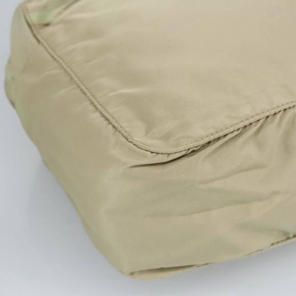 PRADA Hand Bag Nylon Beige Silver Auth 97438 - Picture 16 of 16